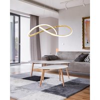 Stropné LED svietidlo RING 50W - zlaté + ovládač - 52x52 cm