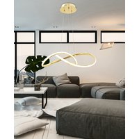 Stropné LED svietidlo RING 50W - zlaté + ovládač - 52x52 cm