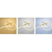 Stropné LED svietidlo RING 50W - zlaté + ovládač - 52x52 cm