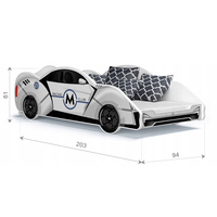 Detská posteľ auto BRADLEY 180x90 cm - biela (11)