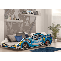 Detská posteľ auto PAUL 180x90 cm - modrá (2)