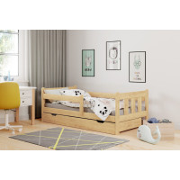 Detská posteľ z masívu so zásuvkami MARIE 160x80 cm - prírodná