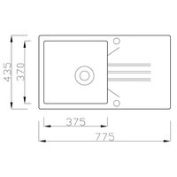 Kuchynský žulový drez EVA - 77,5 x 43,5 cm - šedý
