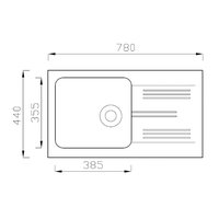 Kuchynský žulový drez NEO - 78 x 44 cm - čierny