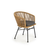 Záhradná ratanová stolička INDI - čierna / prírodná