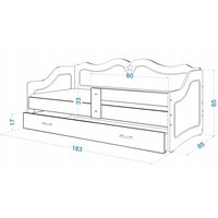 Detská jednolôžková posteľ LILI so zásuvkou 180x80 cm - biela