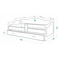 Detská jednolôžková posteľ LILI so zásuvkou 160x80 cm - biela