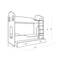 Detská Domčekové poschodová posteľ Dominik Y - 160x80 cm - LABORATÓRIUM