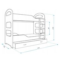 Detská poschodová posteľ Dominik Q - 160x80 cm - RAKETA