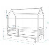 Detská domčeková posteľ DOMEK P - 190x80 cm - biela
