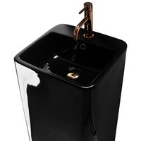 Keramické voľne stojace umývadlo MAXMAX Rea MIA - čierne lesklé