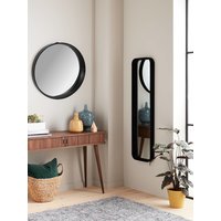 Okrúhle zrkadlo LOFT 39 cm - s vystúpeným čiernym rámom