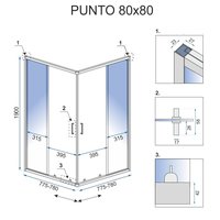 Sprchovací kút MAXMAX Rea PUNTO 80x80 cm - čierny