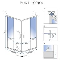 Sprchovací kút MAXMAX Rea PUNTO 90x90 cm - čierny