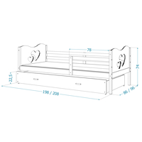 Detská posteľ s prístelkou MAX W - 200x90 cm - zeleno-biela - vláčik