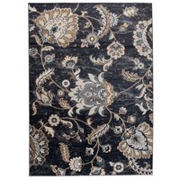Kusový koberec DUBAI flower - tmavo šedý