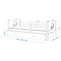 Detská posteľ so zásuvkou MAX S - 160x80 cm - biela - srdiečka