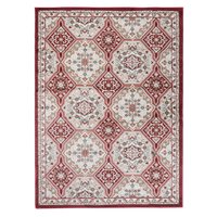 Kusový koberec DUBAI sari - červený / béžový