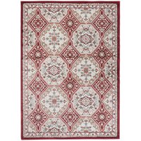 Kusový koberec DUBAI sari - červený / béžový