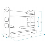 Detská poschodová posteľ Dominik Q - 190x80 cm - LOCIKA