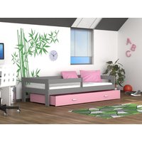 Detská posteľ so zásuvkou HUGO V - 190x80 cm - ružovo-šedá