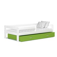 Detská posteľ so zásuvkou HUGO V - 190x80 cm - zeleno-biela