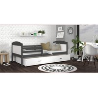 Detská posteľ so zásuvkou MATTEO - 160x80 cm - bielo-šedá