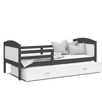 Detská posteľ s prístelkou MATTEO 2 - 190x80 cm - bielo-šedá