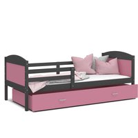 Detská posteľ so zásuvkou MATTEO - 200x90 cm - ružovo-šedá