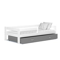 Detská posteľ so zásuvkou HUGO V - 190x80 cm - šedo-biela