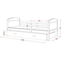 Detská posteľ so zásuvkou MATTEO - 200x90 cm - modro-biela