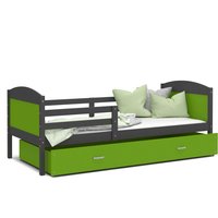 Detská posteľ so zásuvkou MATTEO - 190x80 cm - zeleno-šedá