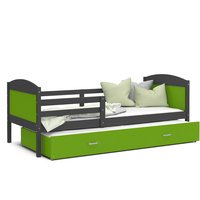 Detská posteľ s prístelkou MATTEO 2 - 190x80 cm - zeleno-šedá