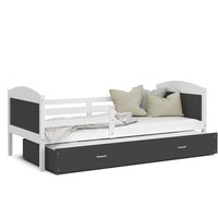 Detská posteľ s prístelkou MATTEO 2 - 190x80 cm - šedo-biela