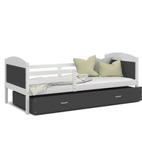 Detská posteľ so zásuvkou MATTEO - 200x90 cm - šedo-biela