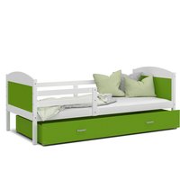 Detská posteľ so zásuvkou MATTEO - 160x80 cm - zeleno-biela