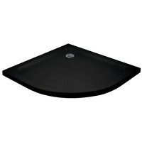 Štvrťkruhová sprchová vanička MEXEN SLIM 80x80 cm - čierna, 41708080