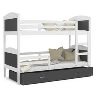 Detská poschodová posteľ so zásuvkou MATTEO - 200x90 cm - šedo-biela