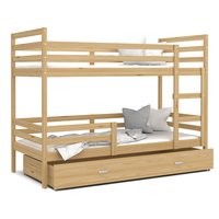 Detská poschodová posteľ so šuplíkom JACKIE - 190x80 cm - borovica + matrac ZADARMO