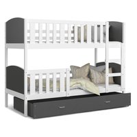 Detská poschodová posteľ so zásuvkou TAMI Q - 200x90 cm - šedo-biela