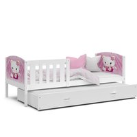 Detská posteľ s prístelkou TAMI R2 - 190x80 cm - HELLO KITTY - biela