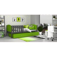 Detská posteľ so zásuvkou TAMI R - 160x80 cm - zeleno-šedá