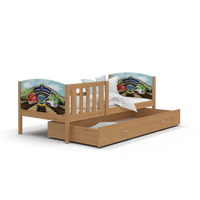 Detská posteľ so zásuvkou TAMI R - 190x80 cm - MAŠINKA TOMÁŠ - borovica