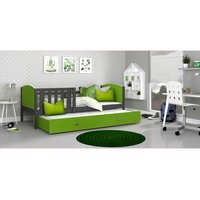 Detská posteľ s prístelkou TAMI R2 - 200x90 cm - zeleno-šedá