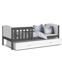 Detská posteľ so zásuvkou TAMI R - 190x80 cm - bielo-šedá