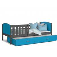 Detská posteľ s prístelkou TAMI R2 - 200x90 cm - modro-šedá