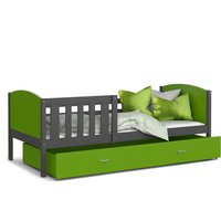 Detská posteľ so zásuvkou TAMI R - 200x90 cm - zeleno-šedá