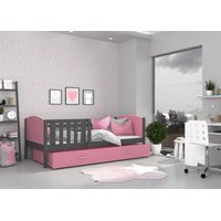 Detská posteľ so zásuvkou TAMI R - 200x90 cm - ružovo-šedá