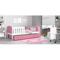 Detská posteľ so zásuvkou TAMI R - 190x80 cm - ružovo-biela