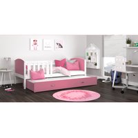Detská posteľ s prístelkou TAMI R2 - 200x90 cm - ružovo-biela